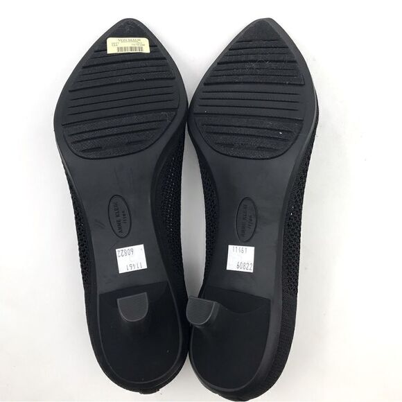 Anne Klein iflex REBECCA Black Perforated Mesh Slip On Pointed Toe Comfort Heels - Picture 14 of 16